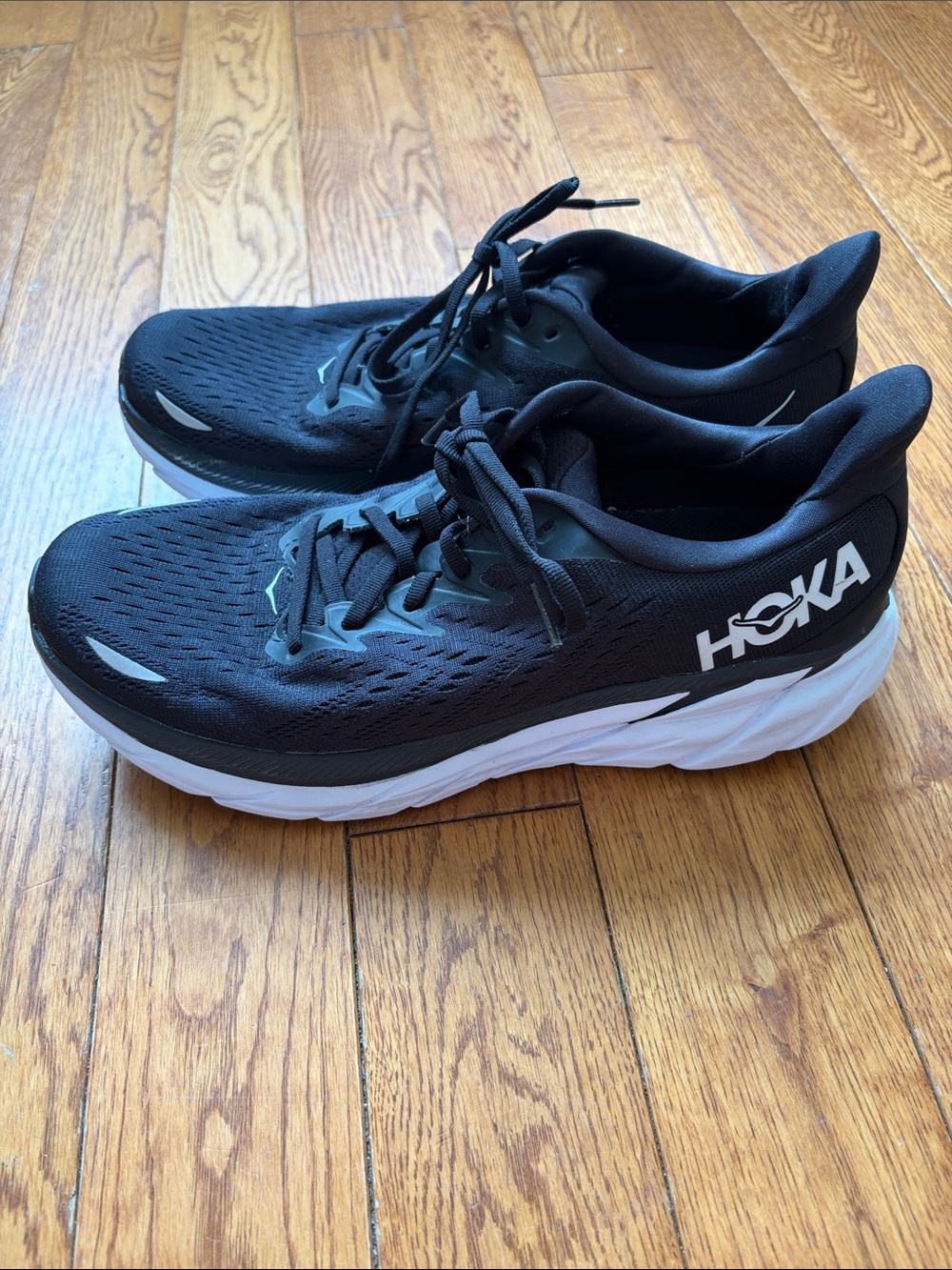 HOKA Men’s Clifton 8 Black Running Shoes - Lightweight Cushioning